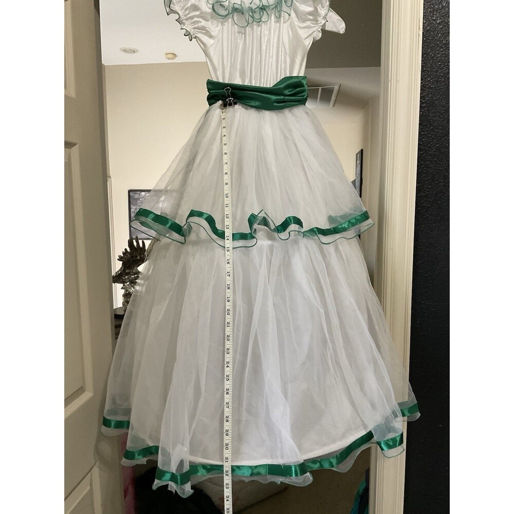 Fun World, Girls Southern Bell Dress, Emerald Green and White, Size: L - Picture 3 of 3